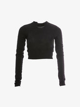 Blurry Langarm Crop Top aus Baumwolle